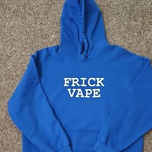 Blue Hoodie with White Text